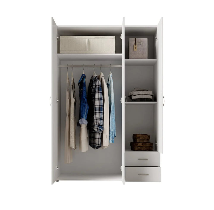 Hinged Door Wardrobe 120cm White Elima