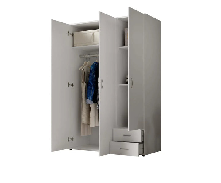 Hinged Door Wardrobe 120cm White Elima