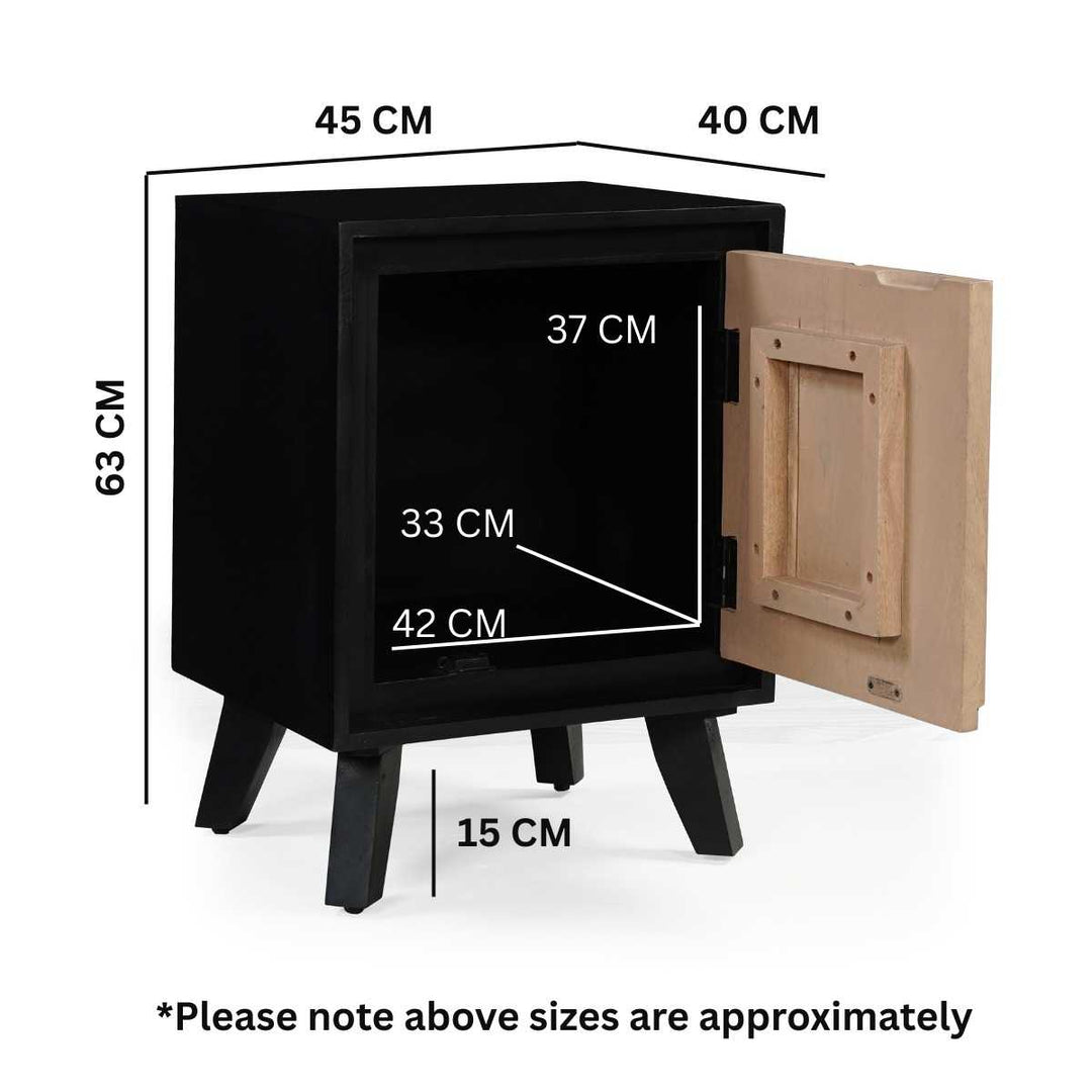 Boho Solid Wood Bedside Table