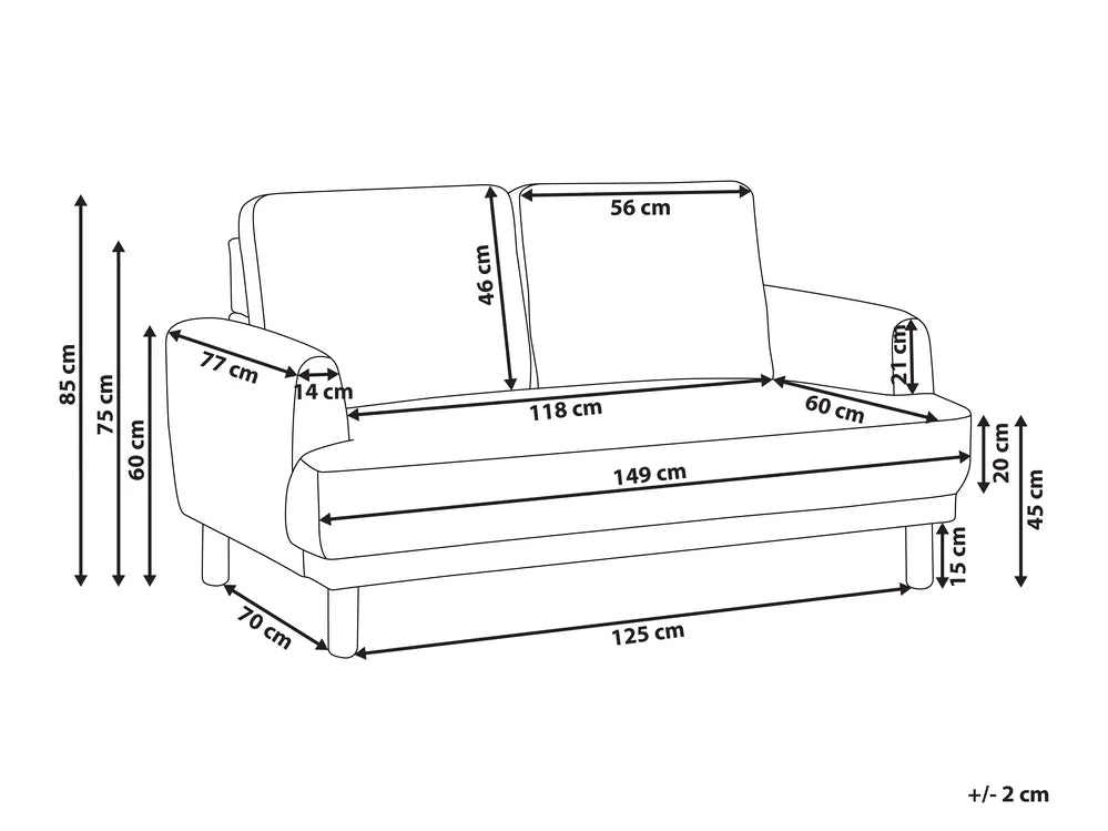 Sofa 2 Seater Fabric Off-White Carlan