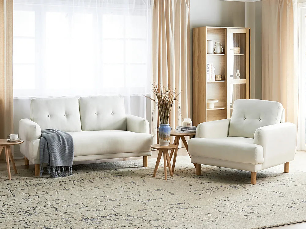 Sofa 2 Seater Fabric Off-White Carlan