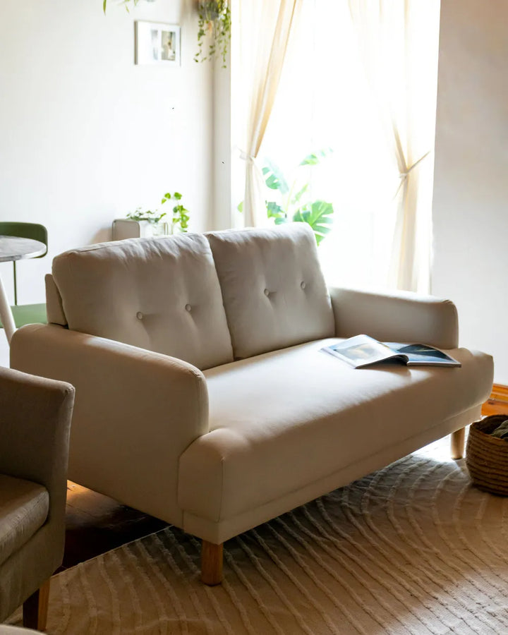 Sofa 2 Seater Fabric Off-White Carlan