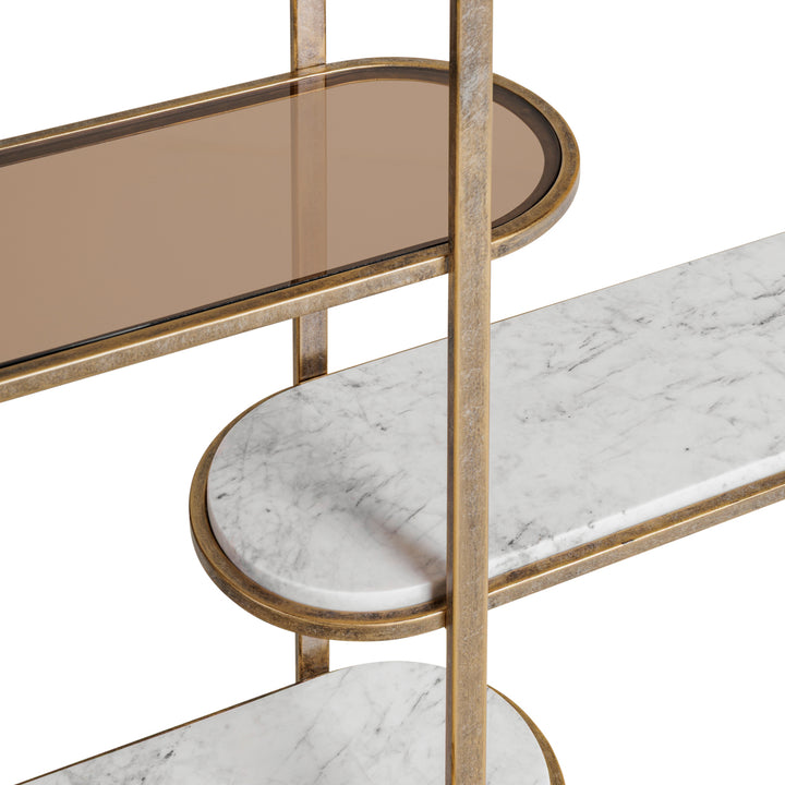 Libra Belvedere Aged Gold Shelving Unit