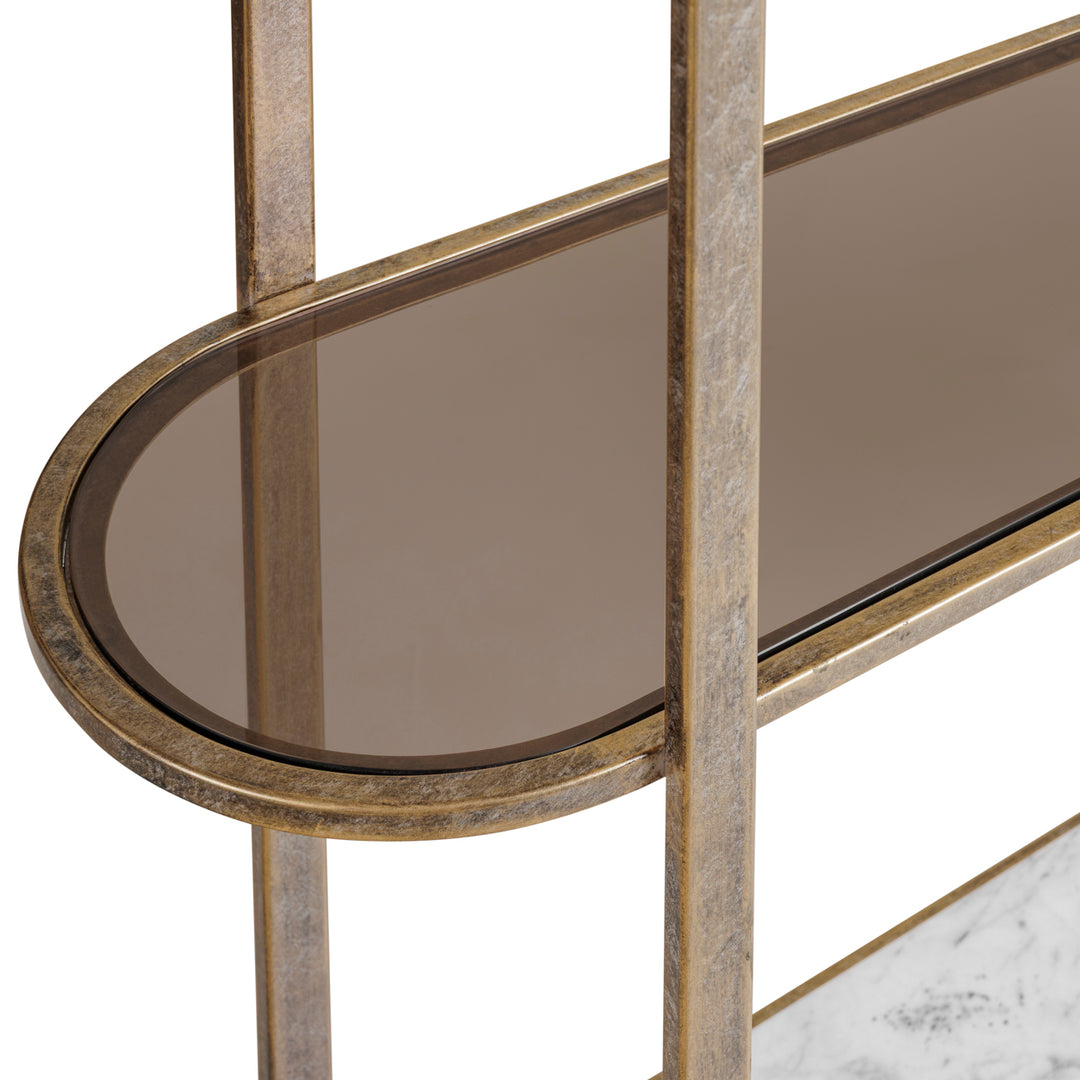 Libra Belvedere Aged Gold Shelving Unit