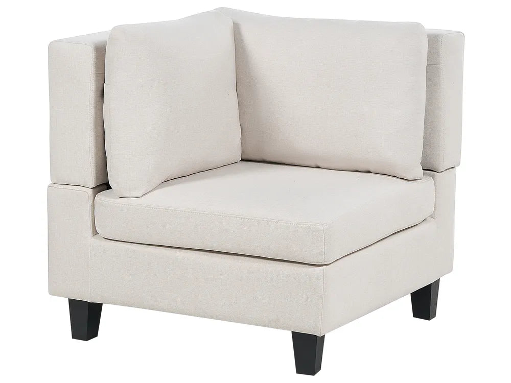 Modular Corner Sofa 5 Seater Fabric Light Beige with Ottoman Left Hand Turella