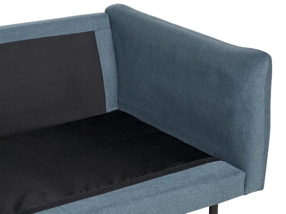 Corner Sofa 4 Seater Chenille Blue Right Hand Praylow