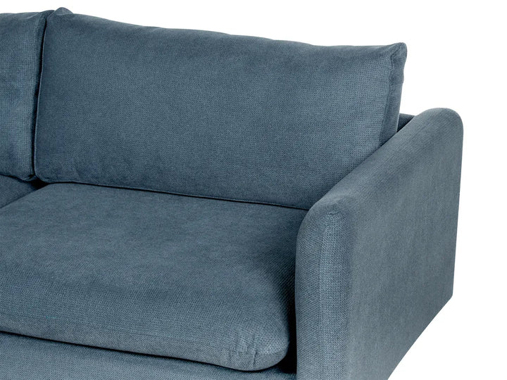 Corner Sofa 4 Seater Chenille Blue Right Hand Praylow