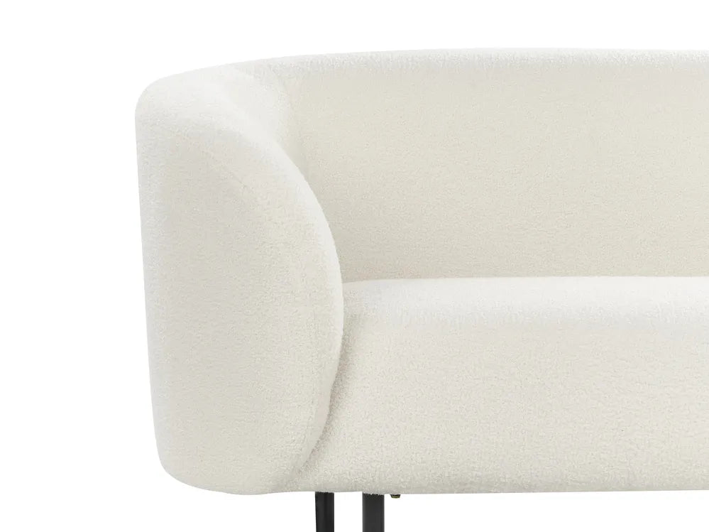 Sofa 2 Seater Boucle White Liora
