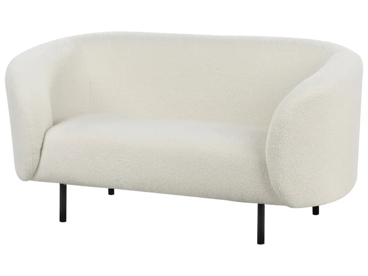 Sofa 2 Seater Boucle White Liora