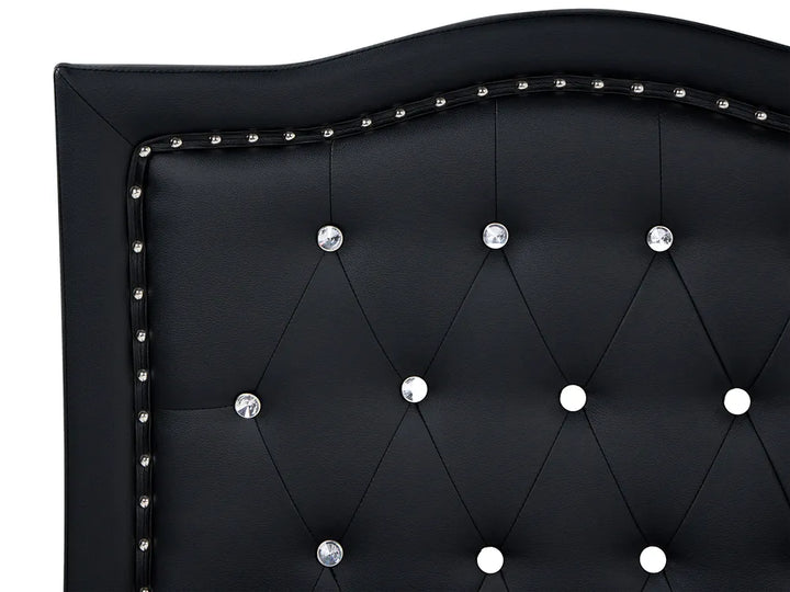 Bed Faux Leather 180 x 200 cm (EU Super King) Black Minas