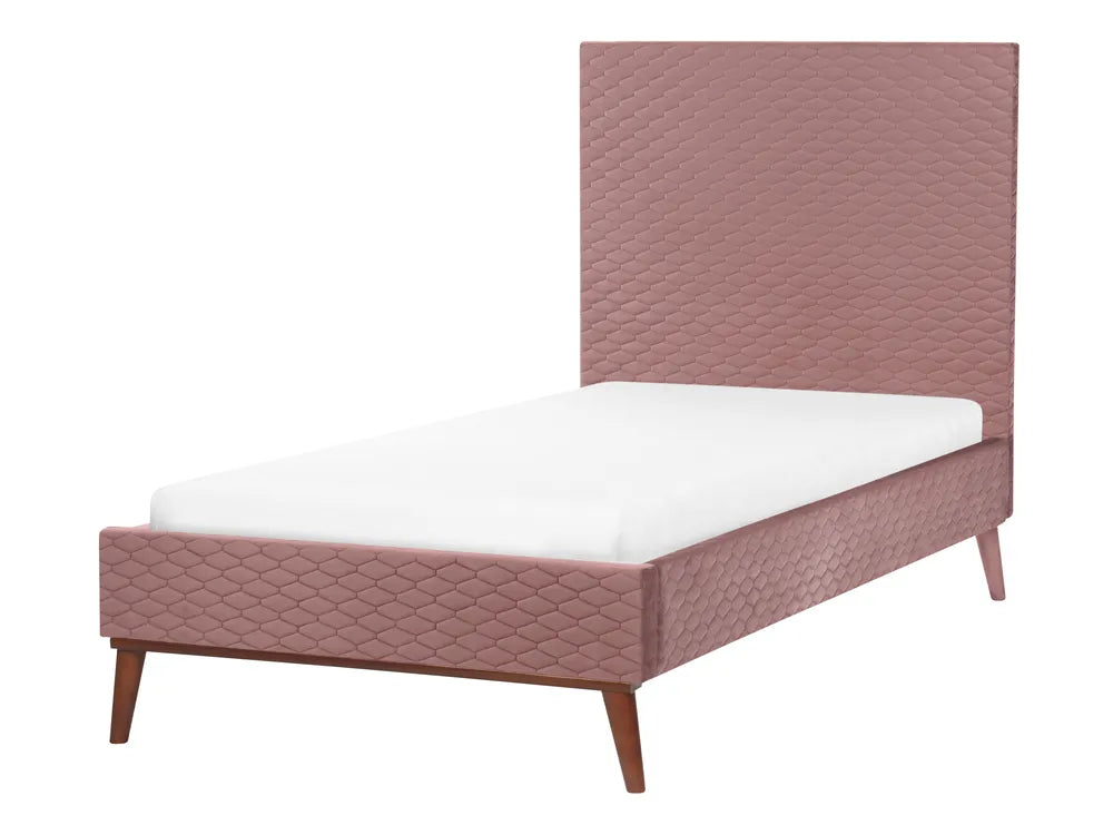 Bed Velvet 90 x 200 cm (EU Single) Pink Brodey