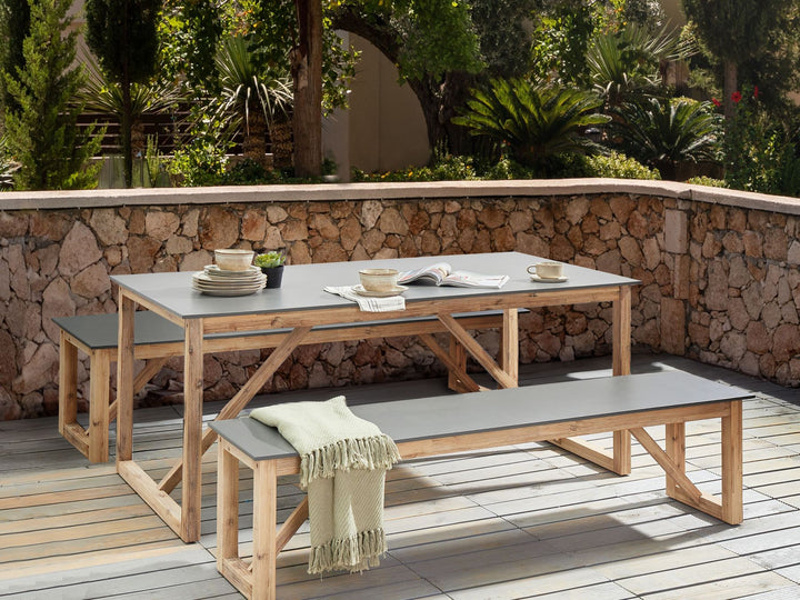 Notteri Garden Dining Table  180 cm 90 cm Concrete Grey
