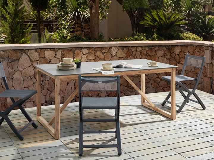 Notteri Garden Dining Table  180 cm 90 cm Concrete Grey