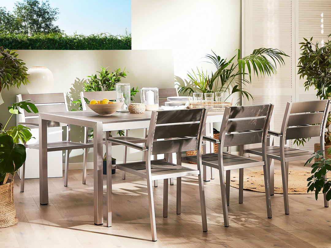 Vernio Garden Dining Table  180 cm 90 cm Metal Grey