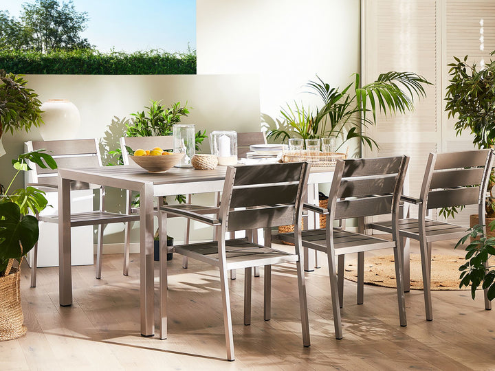 Vernio Garden Dining Table  180 cm 90 cm Metal Grey