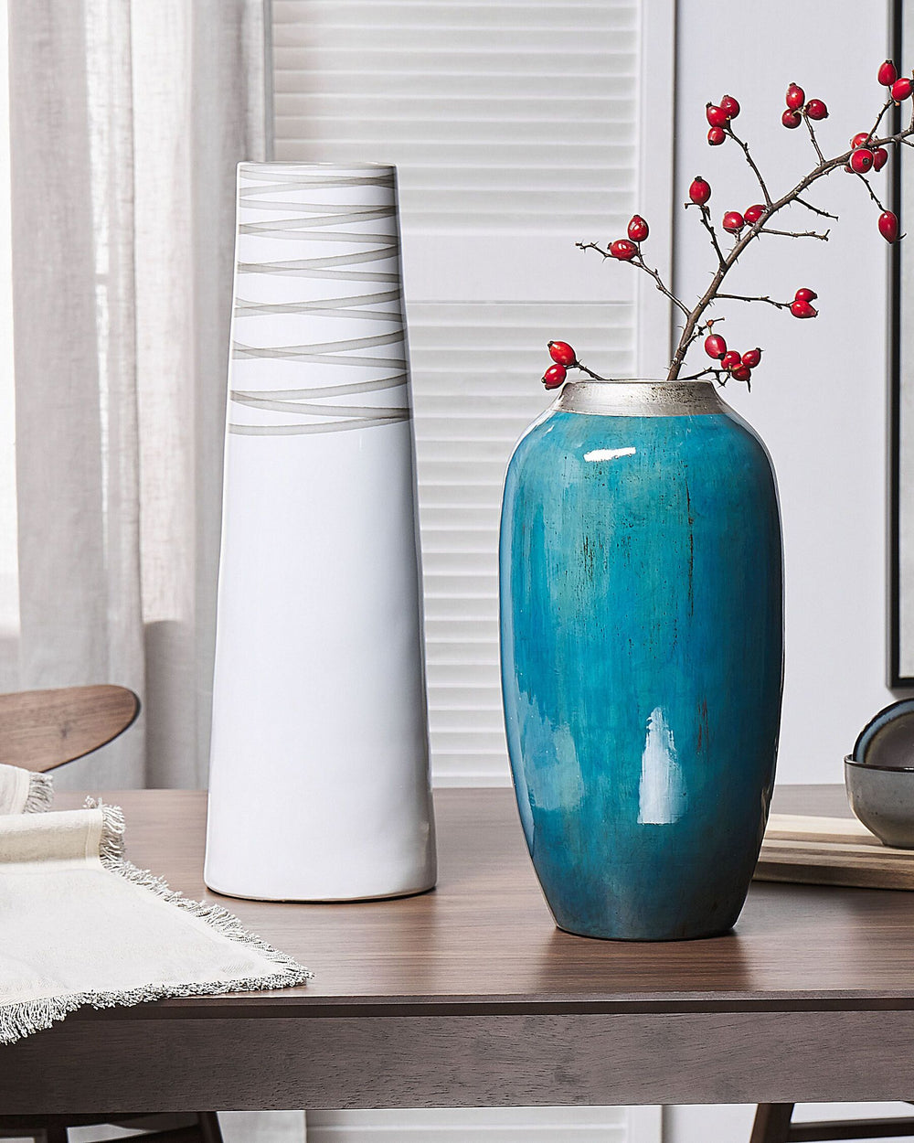 Tarragona Decorative Vase Ceramic 57 cm White
