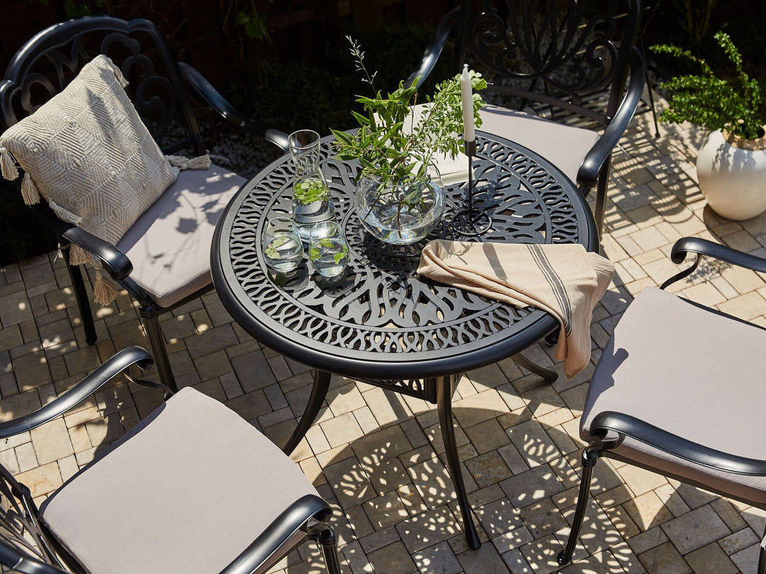 Ancona Bistro Table  90 cm 90 cm Metal Black