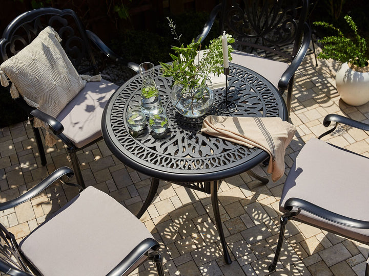 Ancona Bistro Table  90 cm 90 cm Metal Black