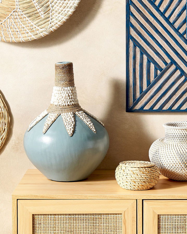 Silau Decorative Vase Ceramic 43 cm Blue