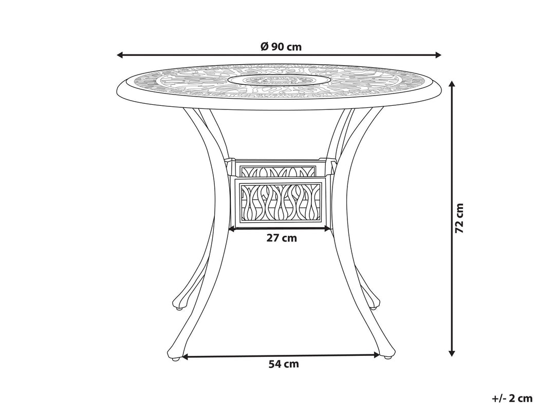 Ancona Bistro Table  90 cm 90 cm Metal Black