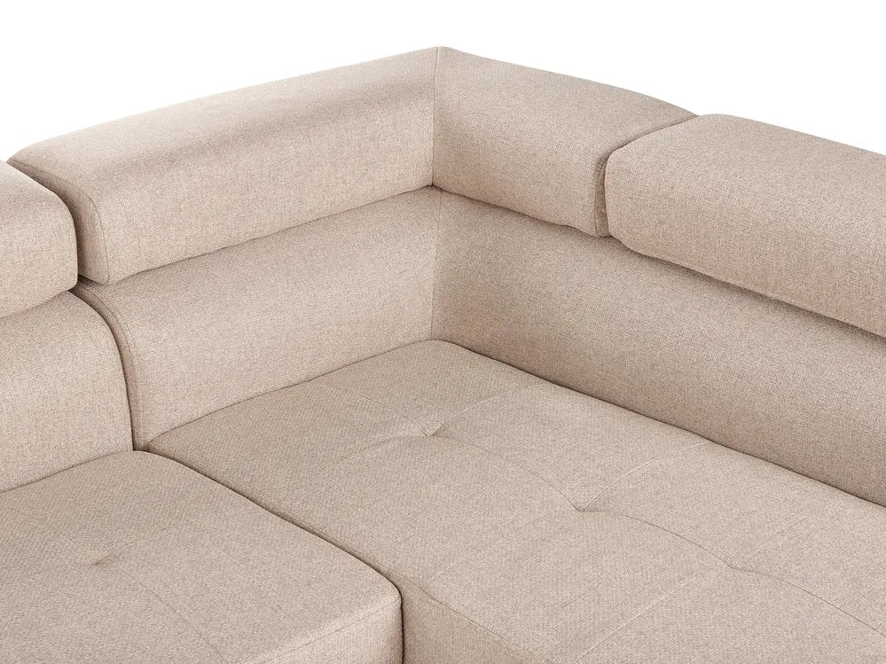 Corner Sofa 5 Seater Fabric Beige Left Hand Tremee