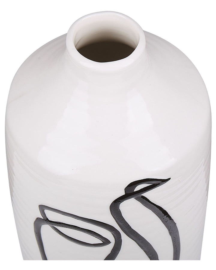 Aenus Flower Vase Stoneware 22 cm White