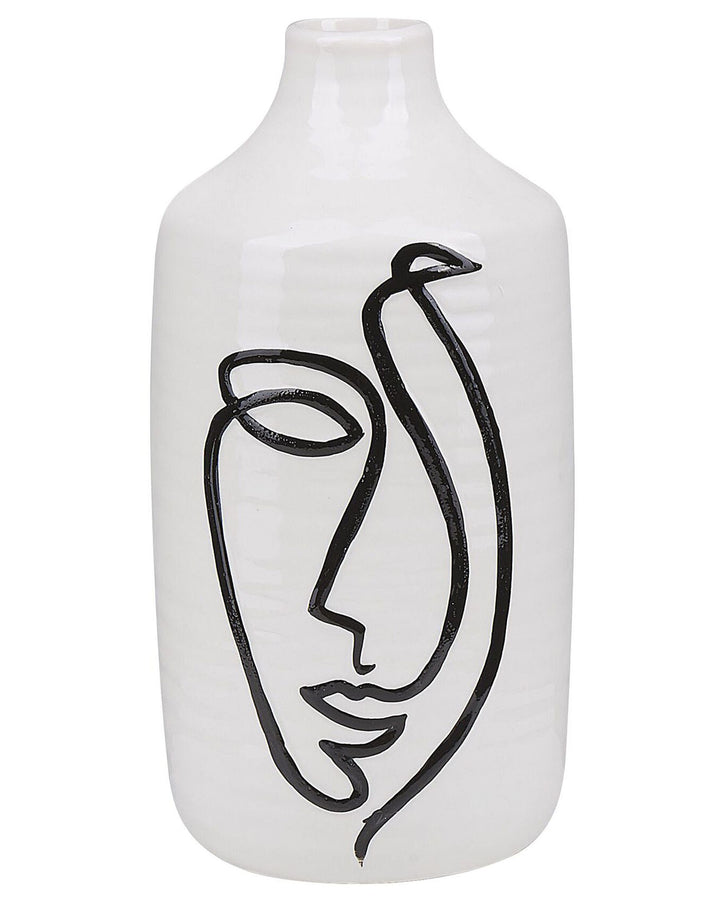 Aenus Flower Vase Stoneware 22 cm White