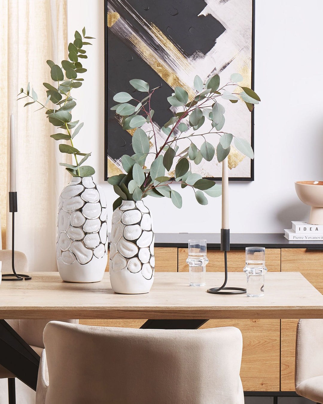 Cenabum Decorative Vase Stoneware 34 cm White