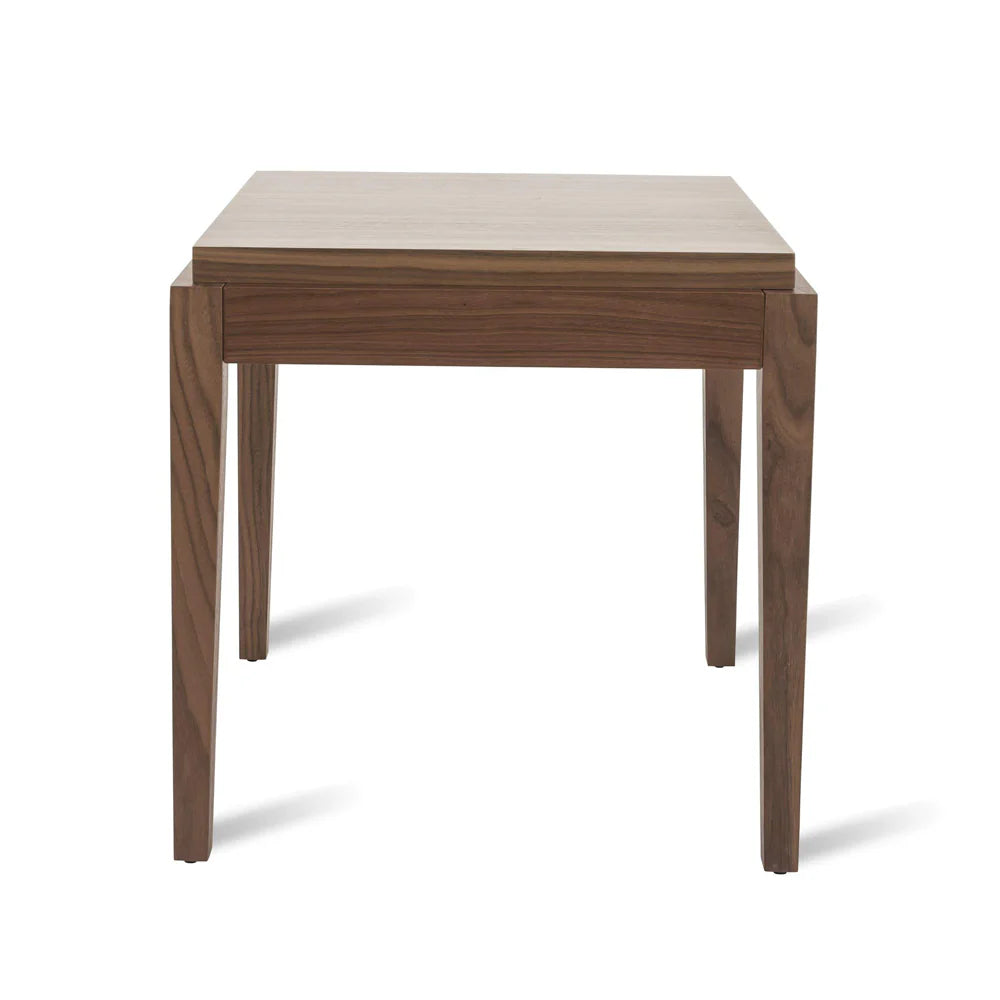 Peony Walnut Brown Oak Wood Side Table