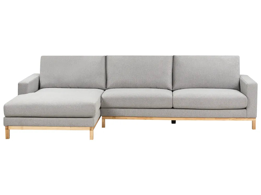 Corner Sofa 4 Seater Fabric Grey Right Hand Herrick