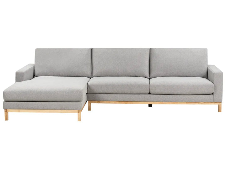 Corner Sofa 4 Seater Fabric Grey Right Hand Herrick