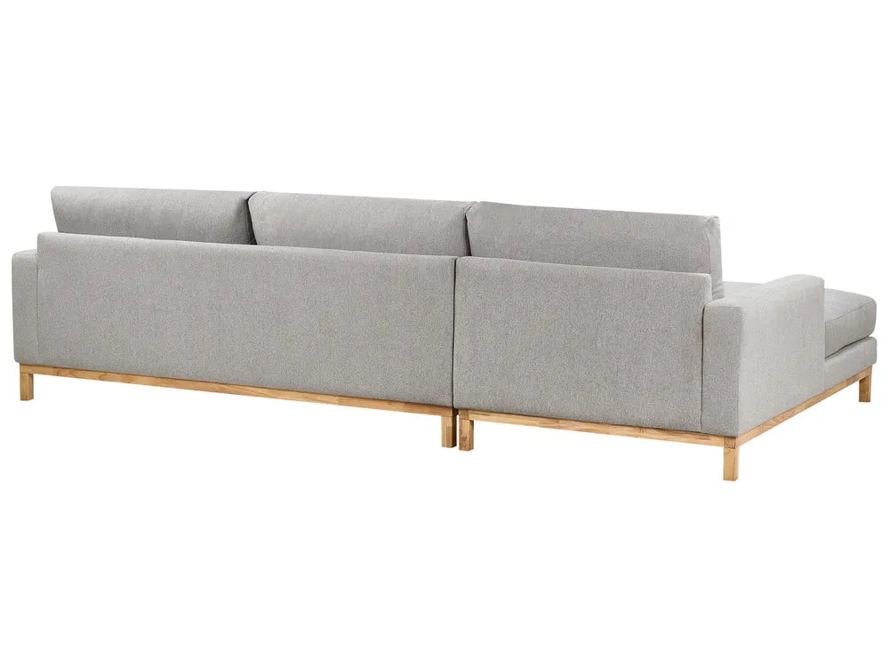 Corner Sofa 4 Seater Fabric Grey Right Hand Herrick