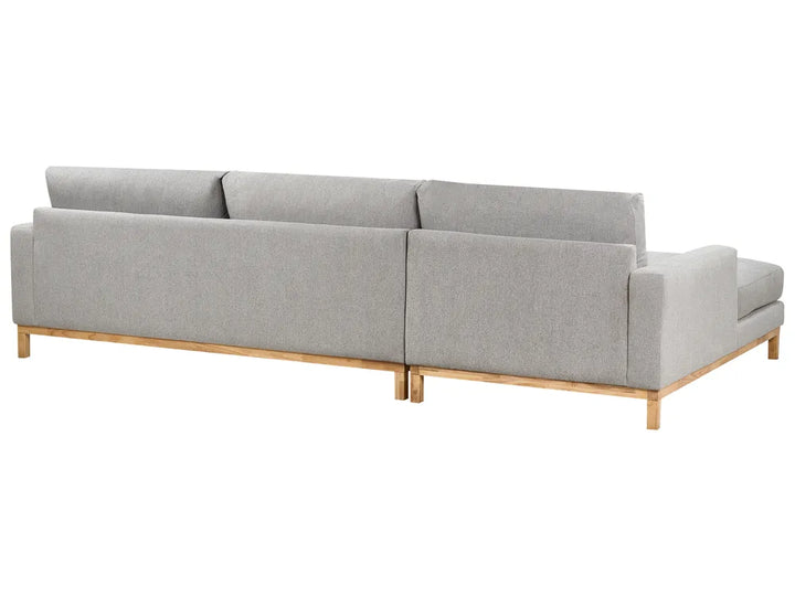 Corner Sofa 4 Seater Fabric Grey Right Hand Herrick