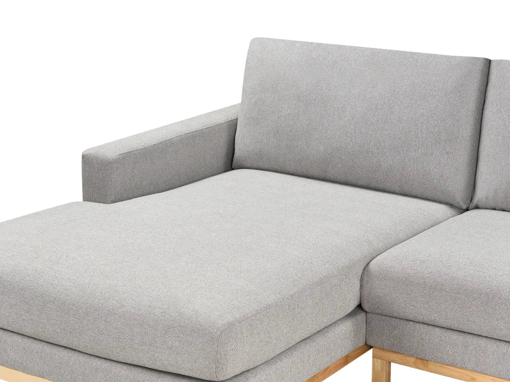 Corner Sofa 4 Seater Fabric Grey Right Hand Herrick