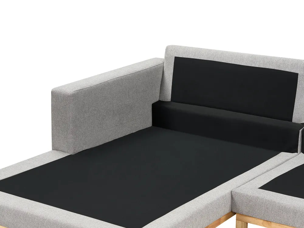 Corner Sofa 4 Seater Fabric Grey Right Hand Herrick