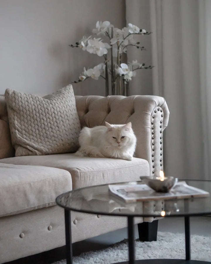 Sofa 3 Seater Fabric Beige Besnard