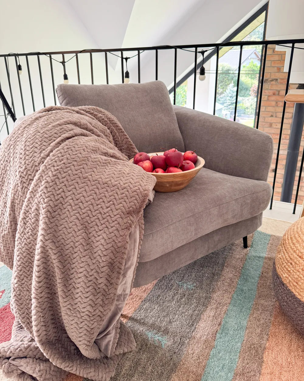 Armchair Chenille Taupe Cleo