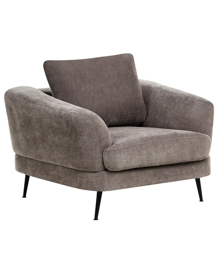A refined seating solution crafted in sumptuous taupe chenille.