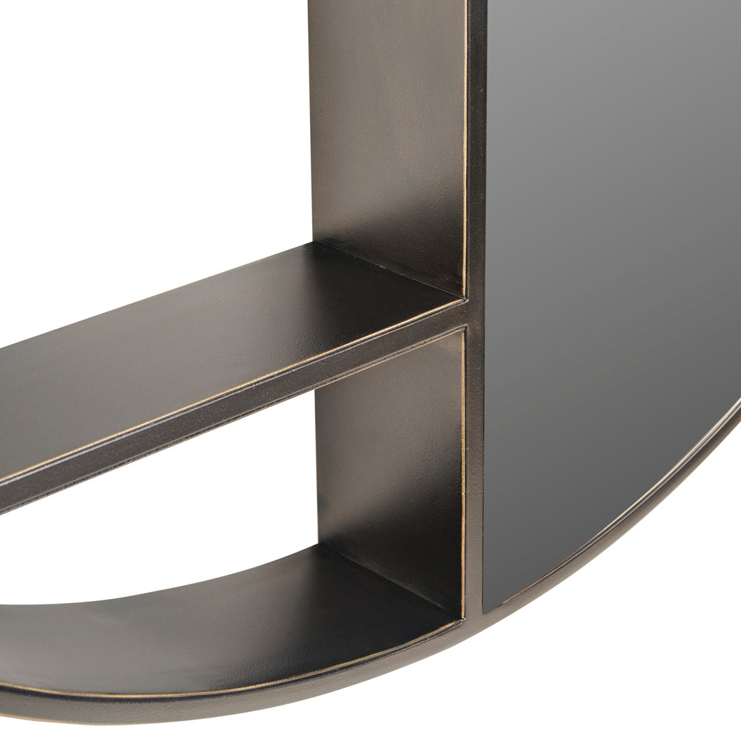 Libra Belvedere Black Shelving Mirror Small