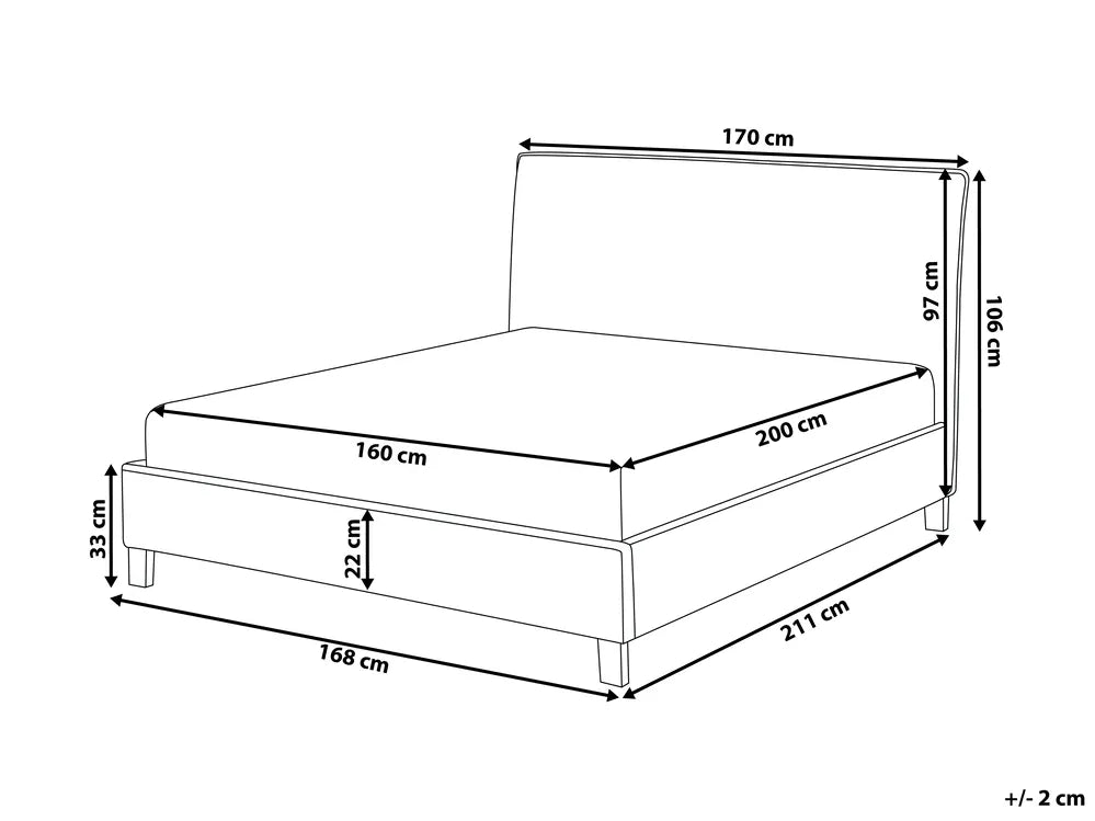 Bed Fabric 160 x 200 cm (EU King Size) Beige Morghen