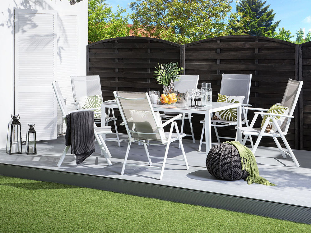 Catania Garden Dining Table  160 cm 91 cm Glass Grey