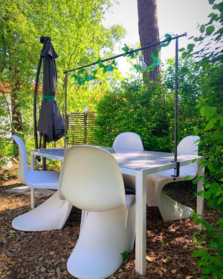 Catania Garden Dining Table  160 cm 91 cm Glass Grey