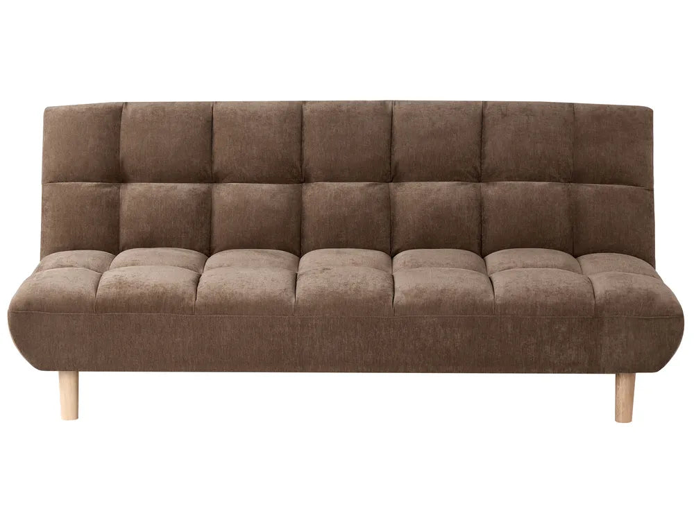Brown fabric sofa bed on a white background