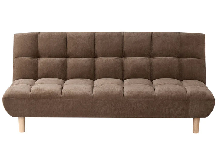 Brown fabric sofa bed on a white background