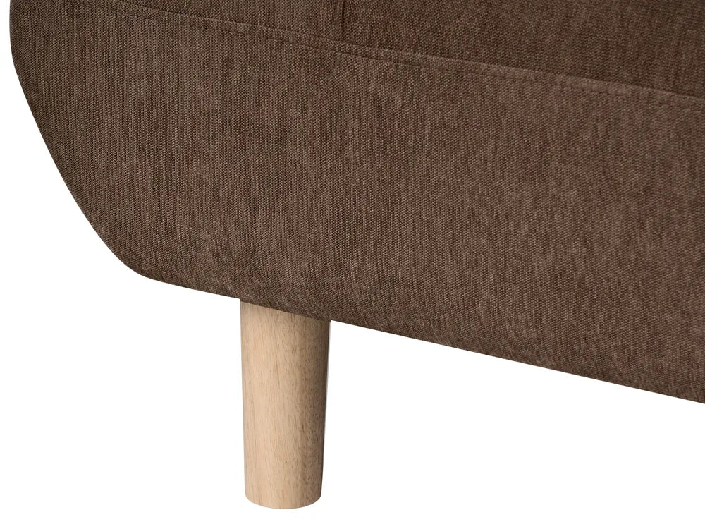 Sofa Bed 2 Seater Fabric Brown Gabbie