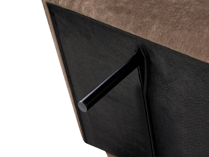 Sofa Bed 2 Seater Fabric Brown Gabbie
