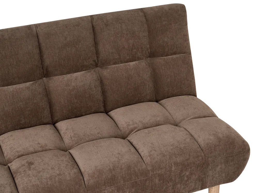 Sofa Bed 2 Seater Fabric Brown Gabbie
