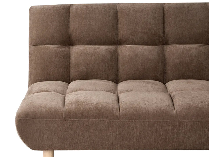 Sofa Bed 2 Seater Fabric Brown Gabbie