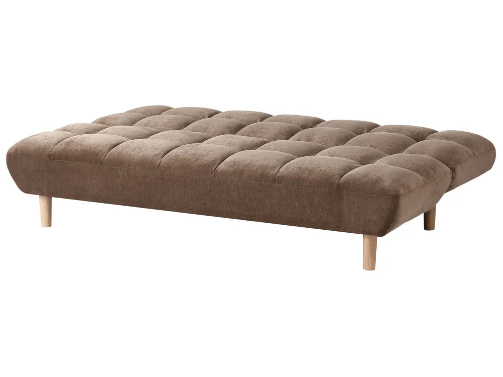 Sofa Bed 2 Seater Fabric Brown Gabbie