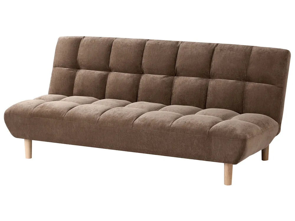Sofa Bed 2 Seater Fabric Brown Gabbie